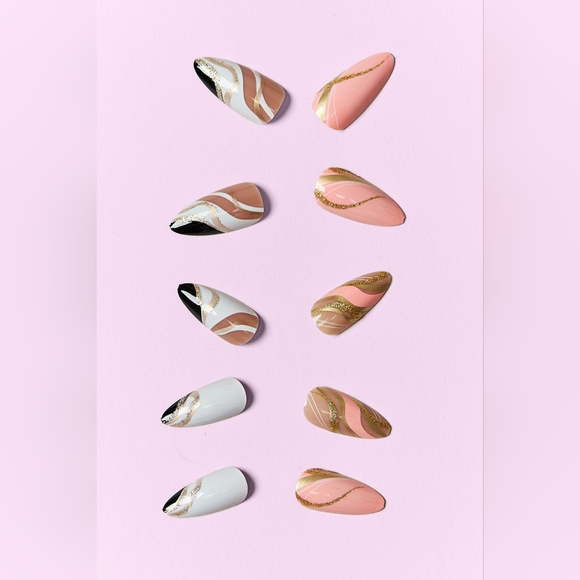 SO PINK BEAUTY Marbled Magic Press On Nails 2 Pack Set Includes The Glue - Picture 3 of 4